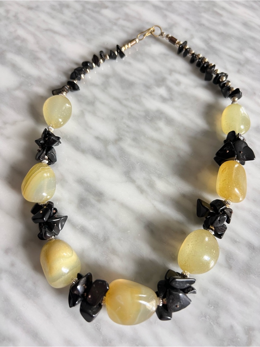 Stone Yellow and Black Beaded Necklace - Women Jewelry
